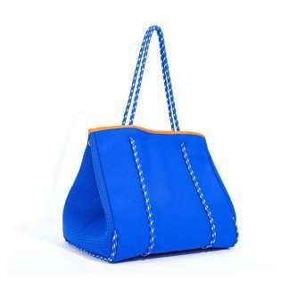 blue neoprene tote bag without purse
