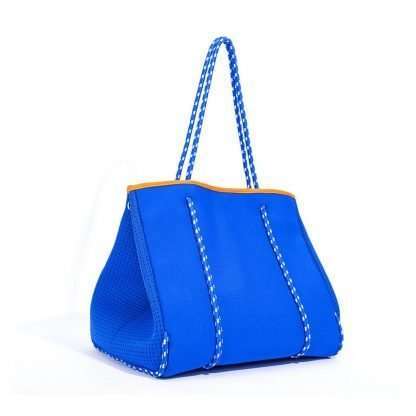 blue neoprene tote bag without purse